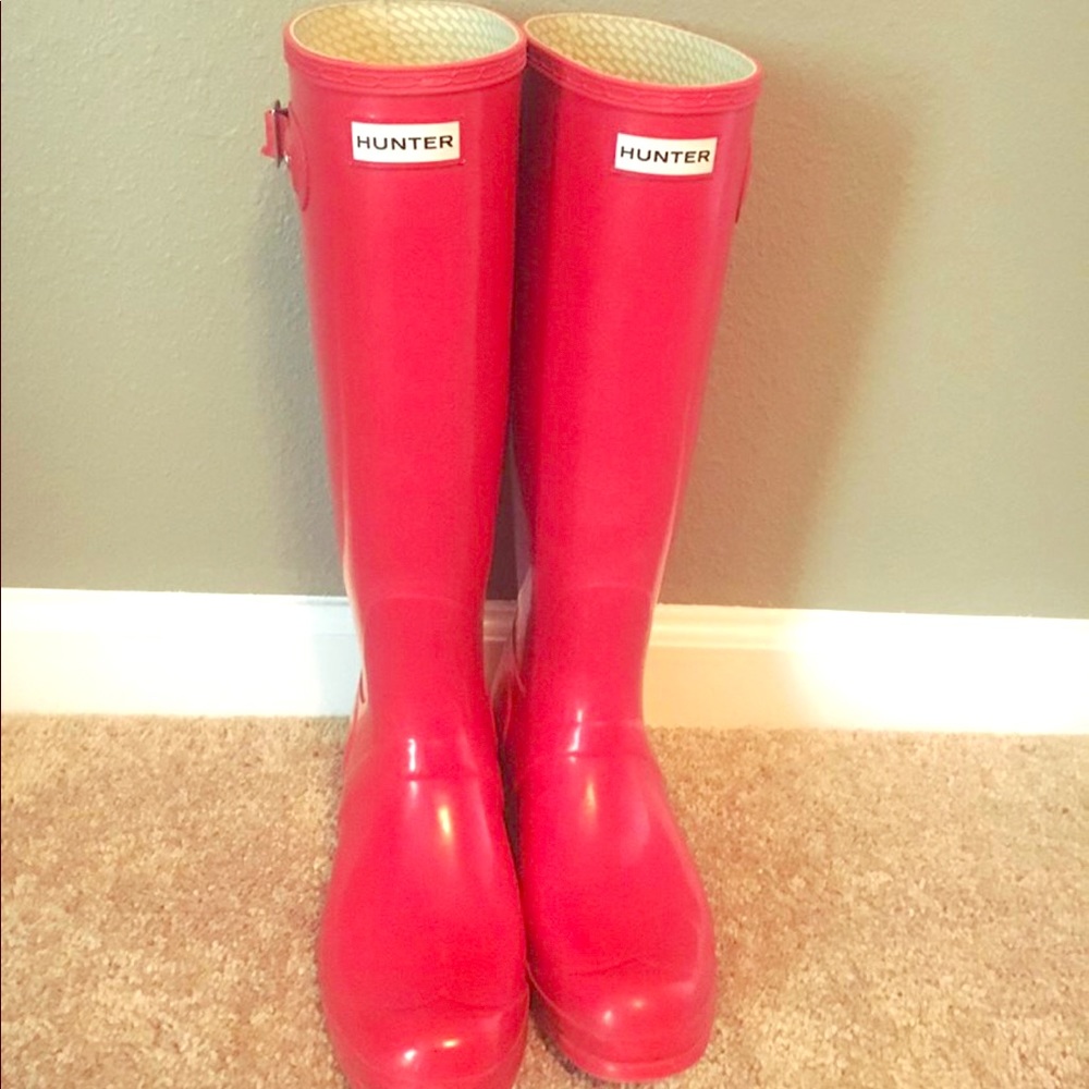 Red Hunter boots - tall